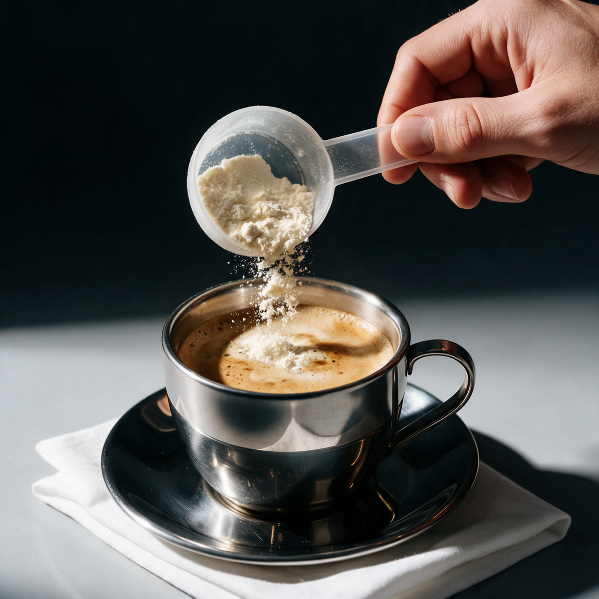 Frothy protein coffee