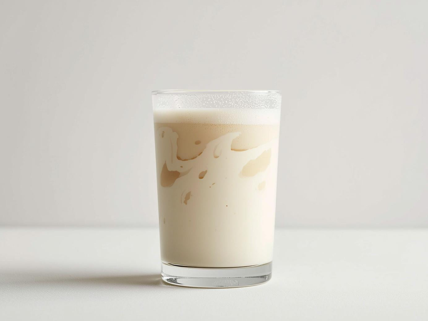 Glass of iced coffee with a white background