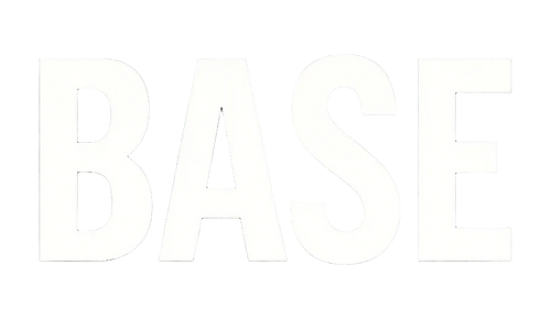 White 'BASE' text on a white background